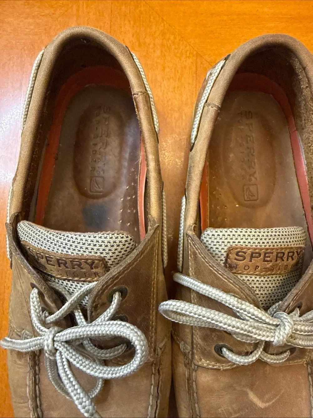 Sperry Men’s Brown Leather 2-Eye Boat Shoes Size 9.5 Wide
